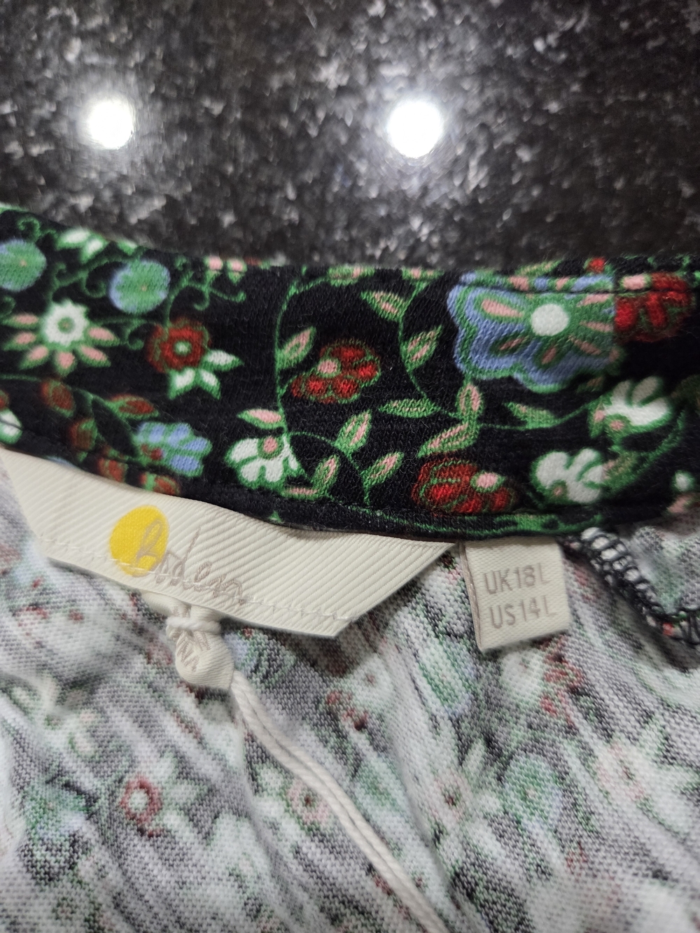 Boden Green Floral Mock-Neck Mini Dress - Size 14L - Picture 8 of 11
